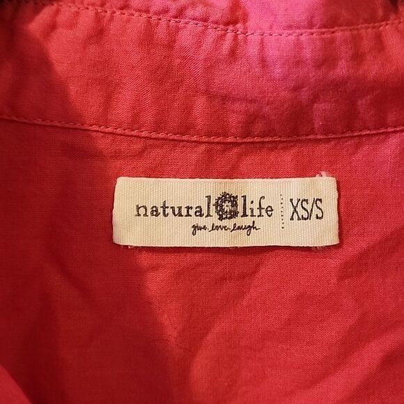 Bright Pink Button-Up Shirt natural life - Picture 2 of 4